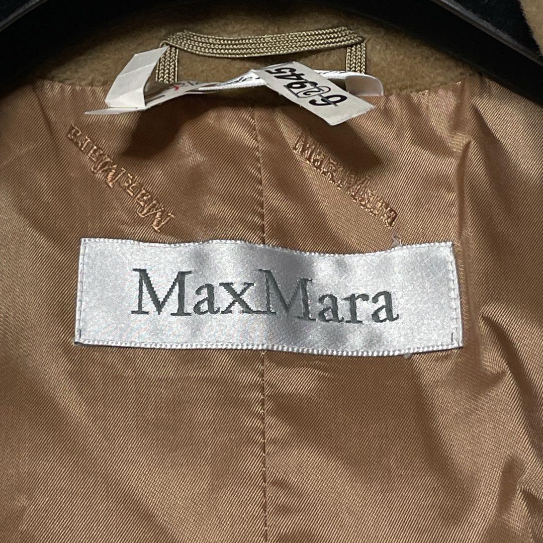 美品● マックスマーラ ロングコート 白タグ カシミヤ ウール ベージュ 40