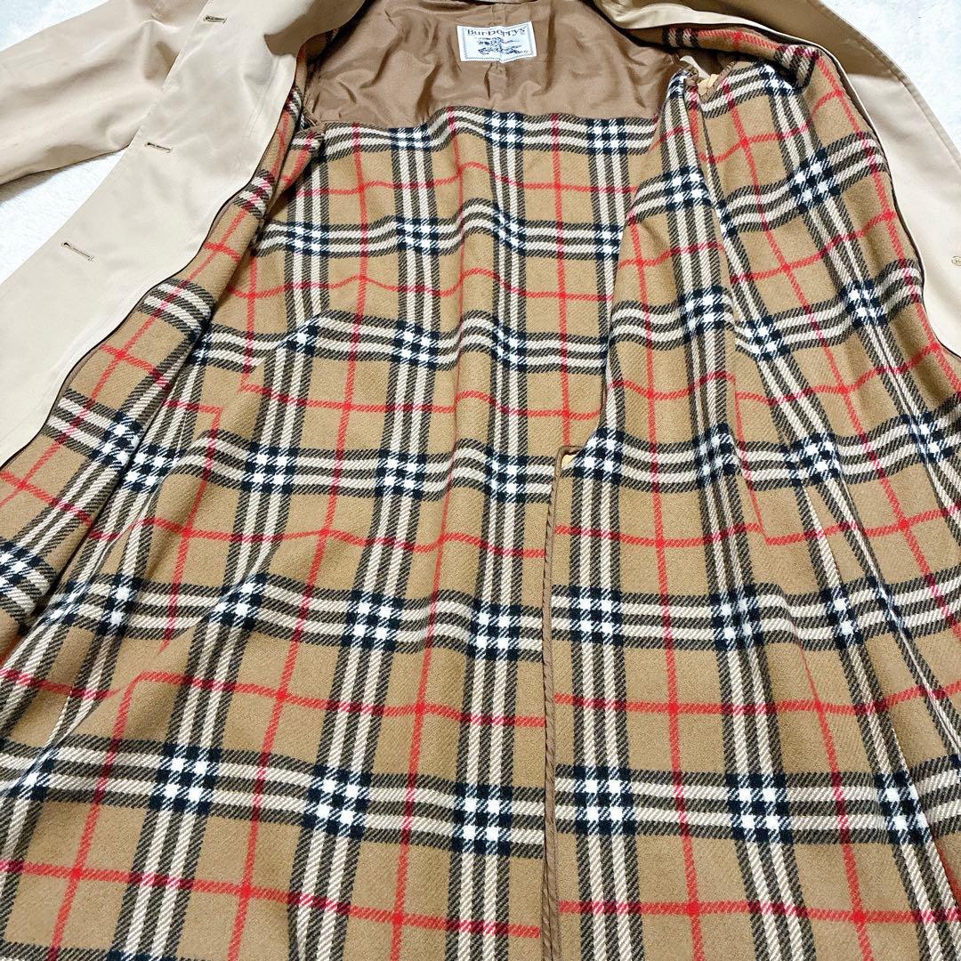 バーバリーズ　ステンカラー　ノバチェック　白タグ　ハニーベージュ　ライナー L