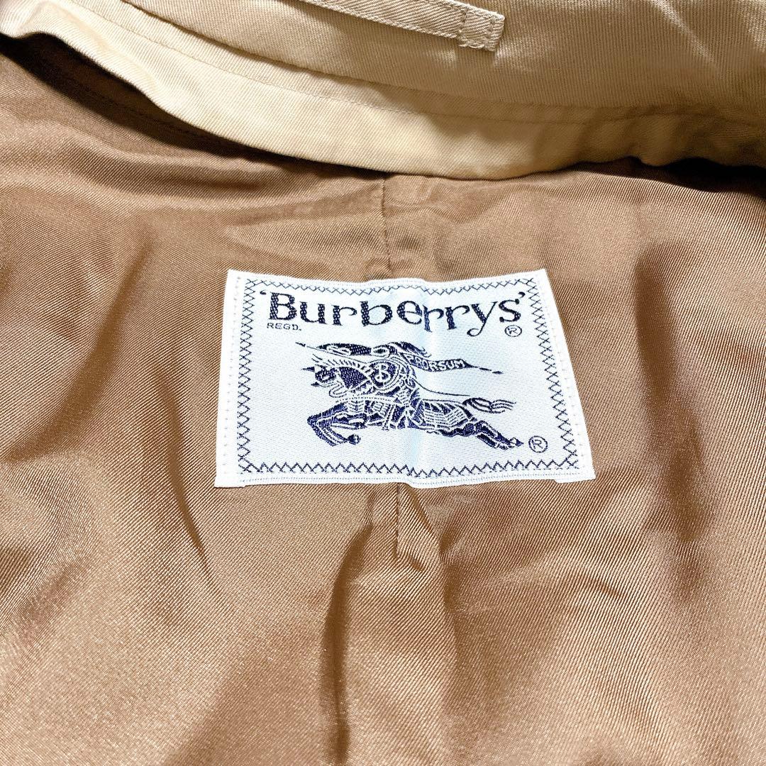 バーバリーズ　ステンカラー　ノバチェック　白タグ　ハニーベージュ　ライナー L