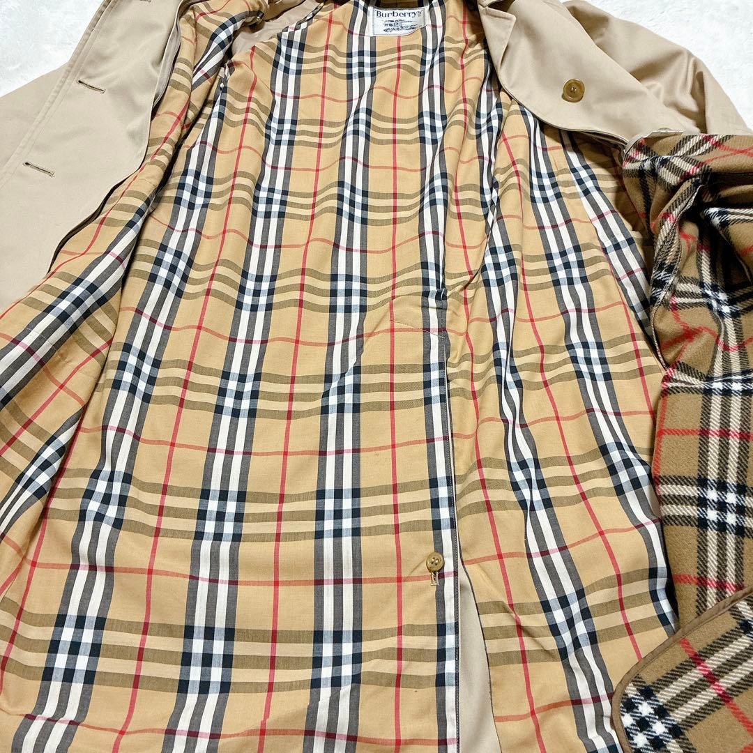 バーバリーズ　ステンカラー　ノバチェック　白タグ　ハニーベージュ　ライナー L
