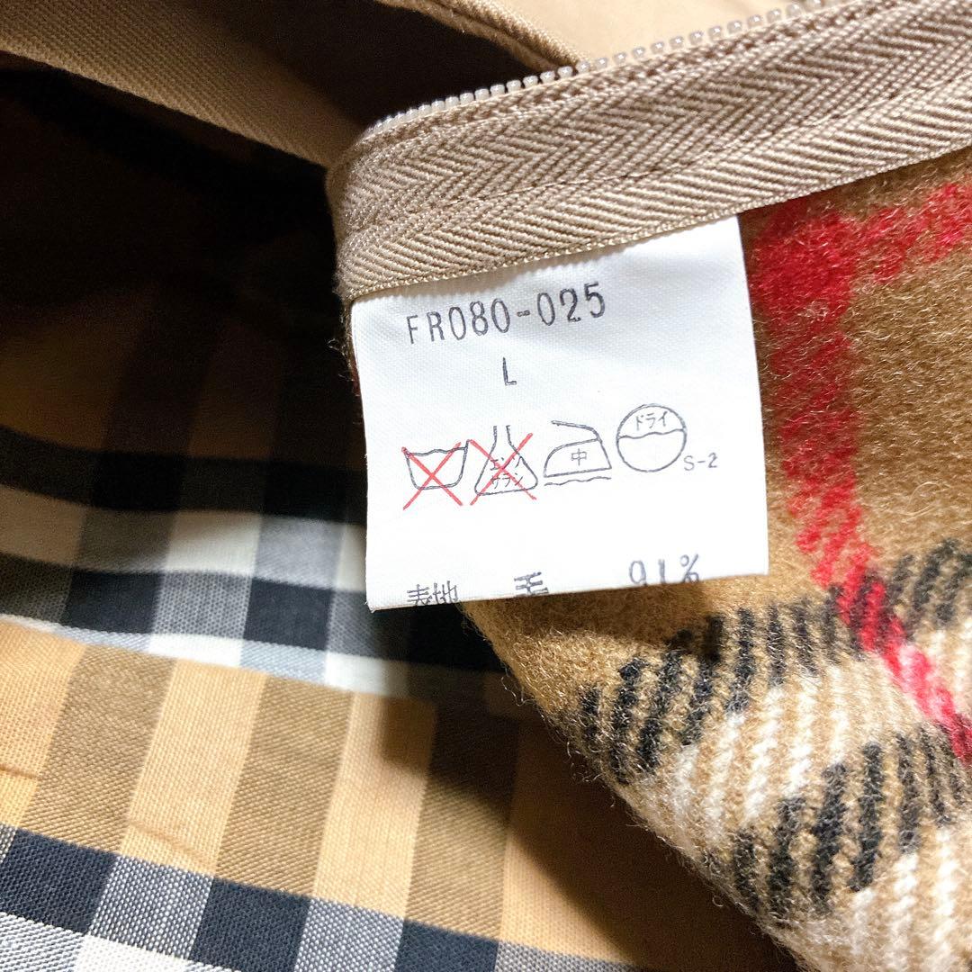 バーバリーズ　ステンカラー　ノバチェック　白タグ　ハニーベージュ　ライナー L