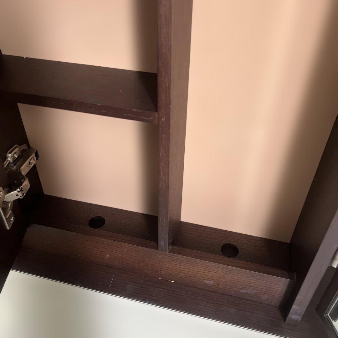 ダークブラウン三面鏡ドレッサー　※椅子別売り