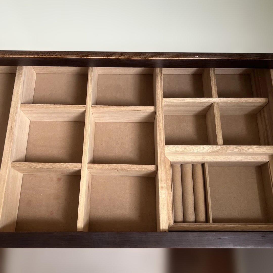 ダークブラウン三面鏡ドレッサー　※椅子別売り