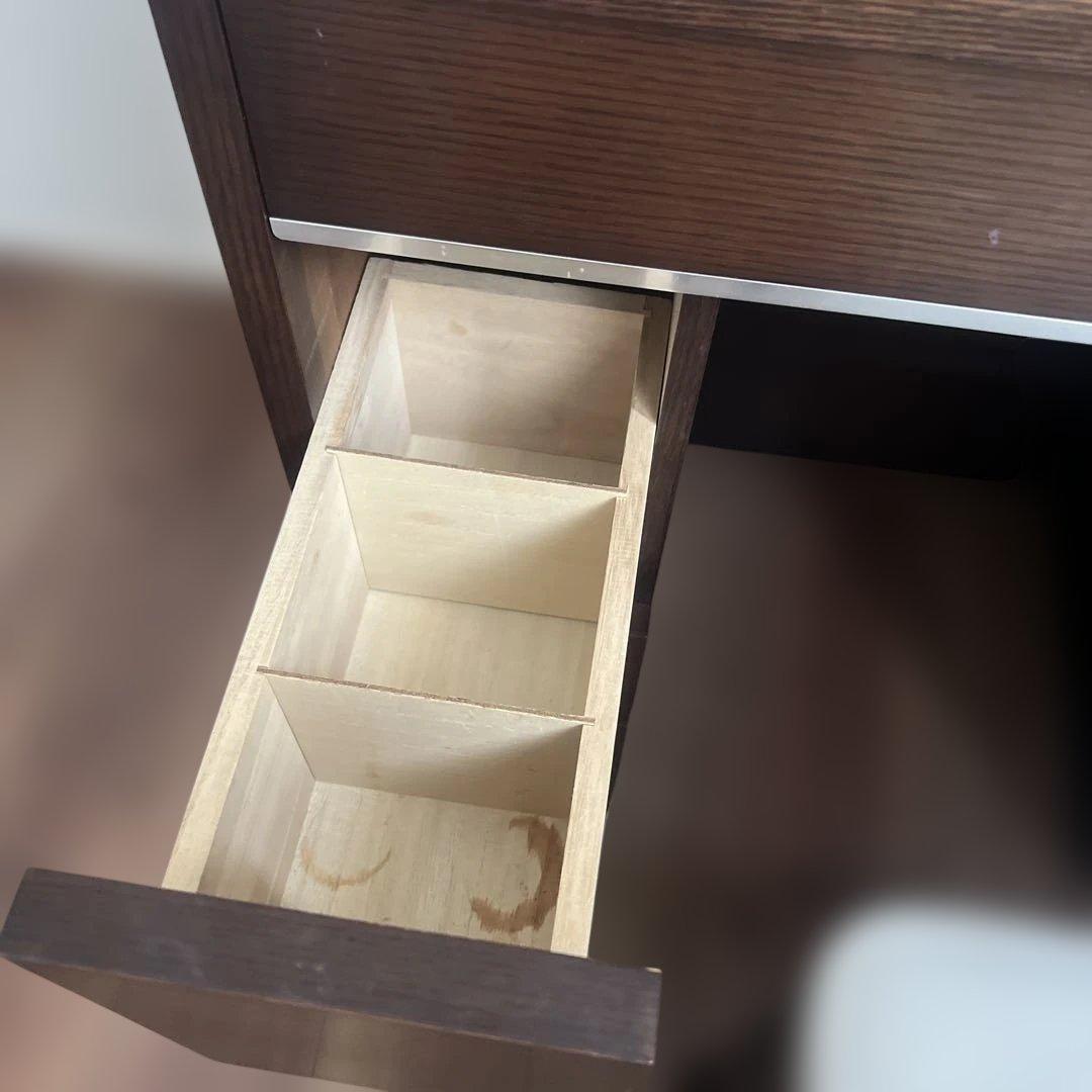 ダークブラウン三面鏡ドレッサー　※椅子別売り