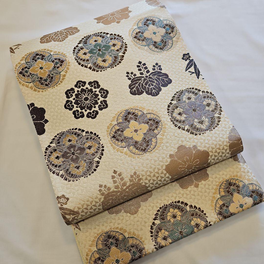 袋帯☆吉祥粋華文☆唐織☆正絹☆鱗模様☆六通☆桐文☆フォーマル