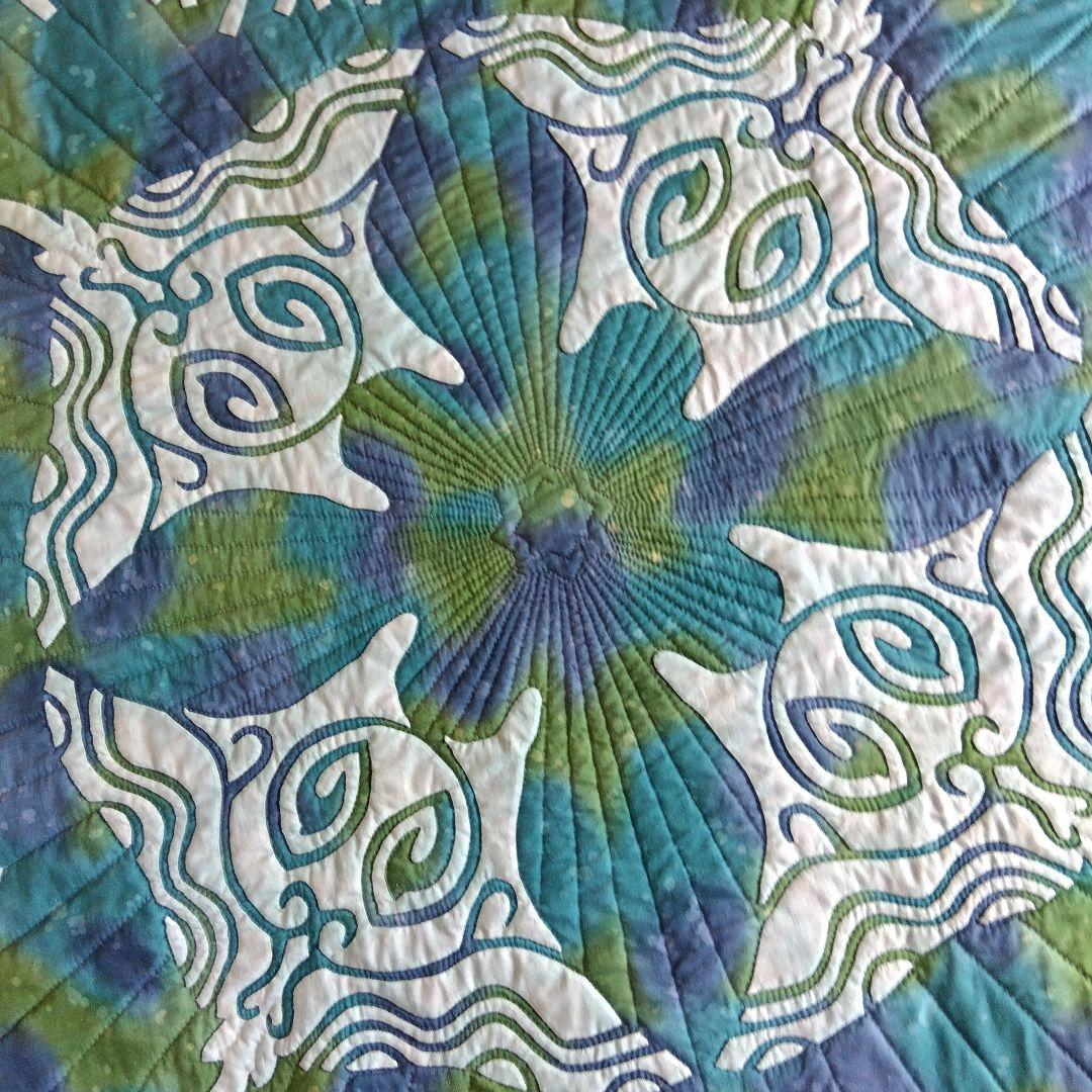 ハワイアンキルトのタペストリー、カバー（手縫い）