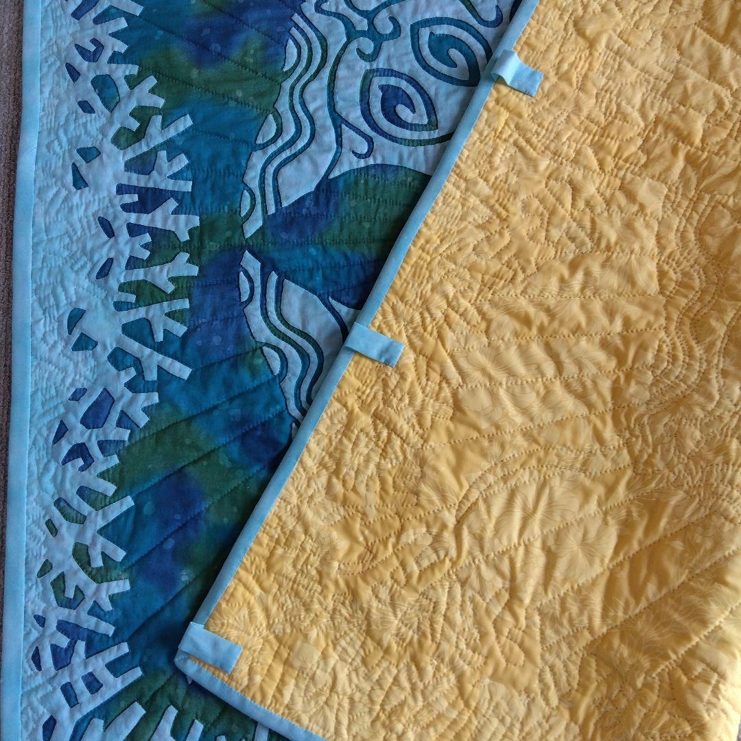 ハワイアンキルトのタペストリー、カバー（手縫い）