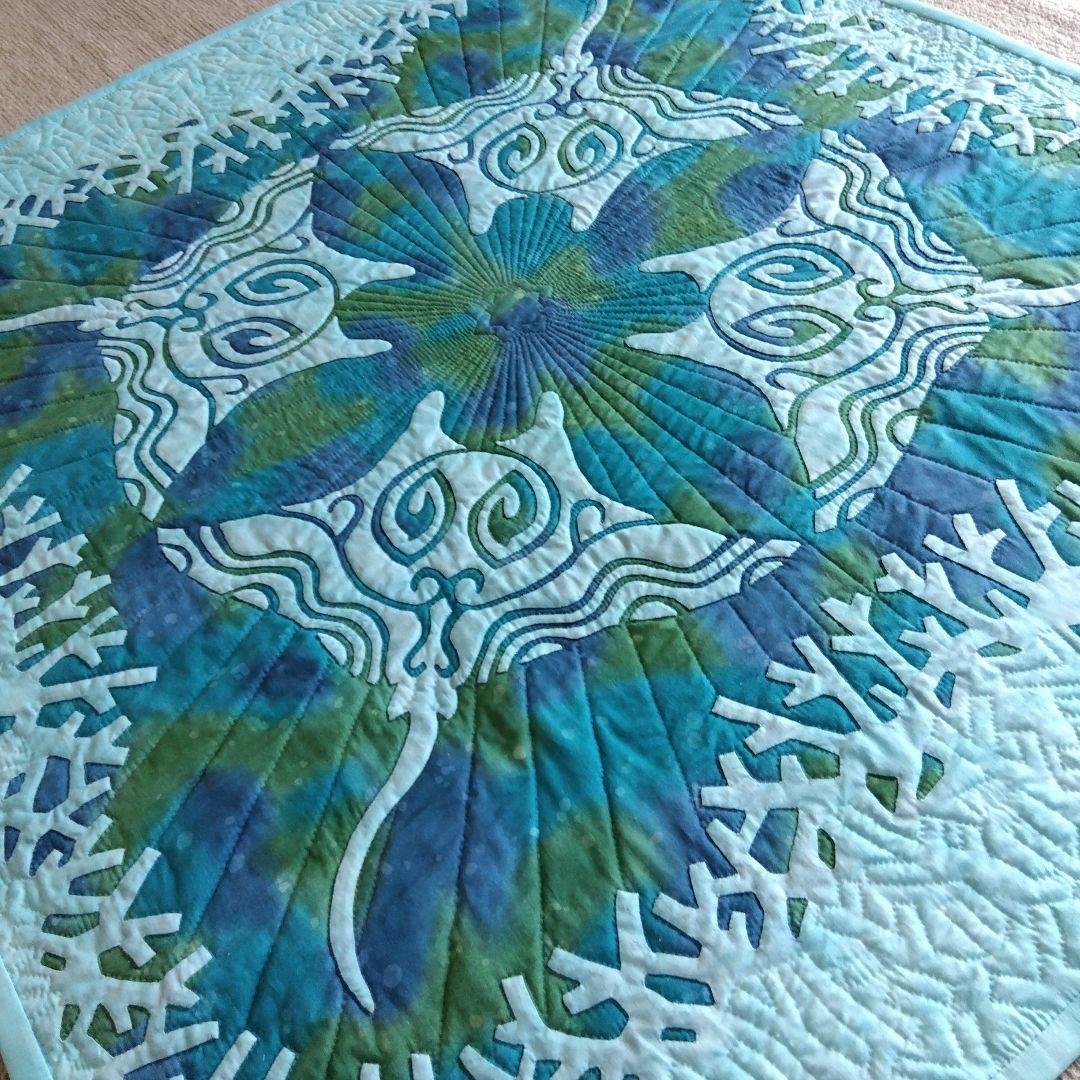 ハワイアンキルトのタペストリー、カバー（手縫い）