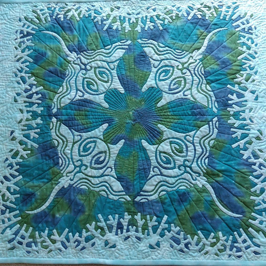 ハワイアンキルトのタペストリー、カバー（手縫い）