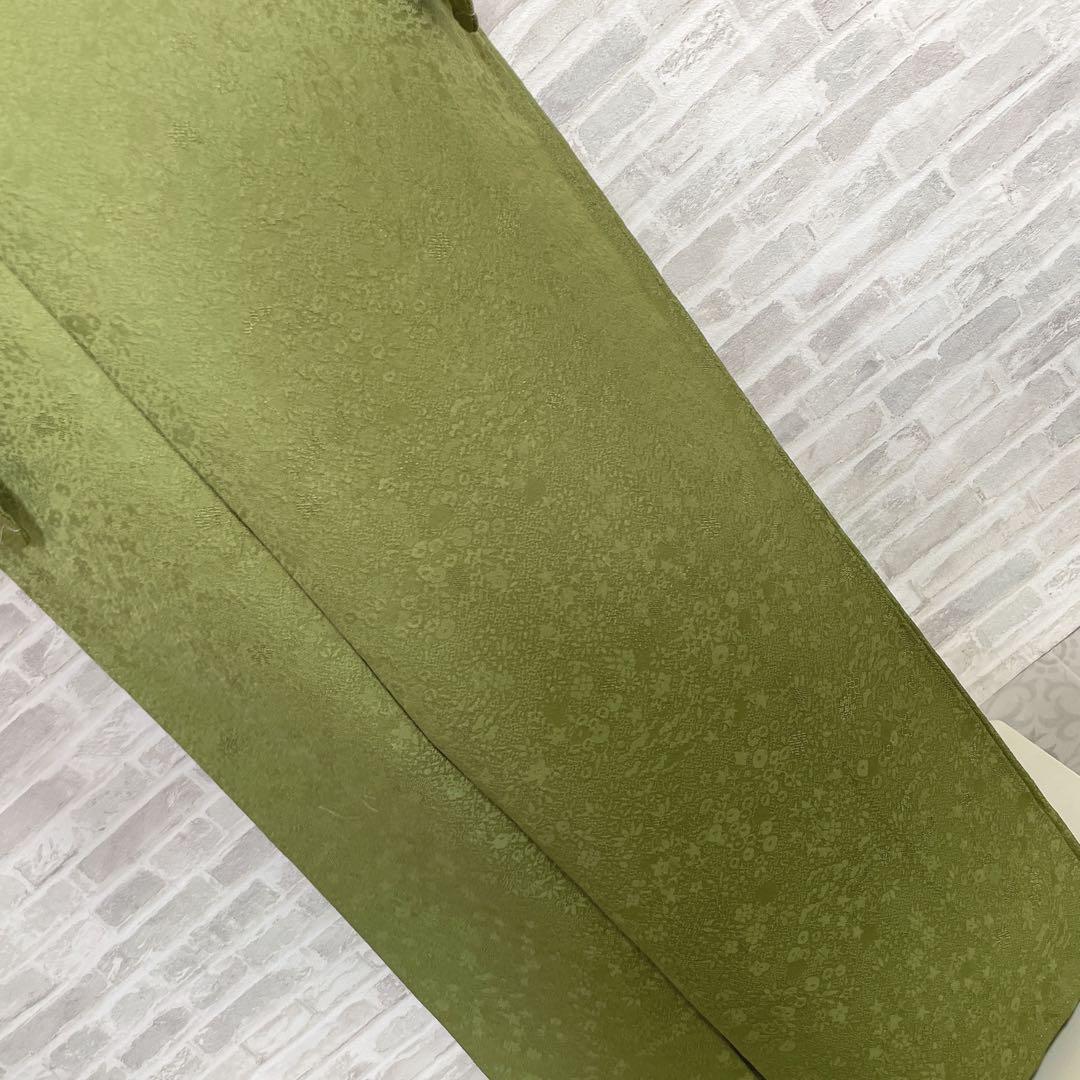 色無地　フルセット　グリーン　躾糸付き　地紋　入学式　シンプル　礼装　I10