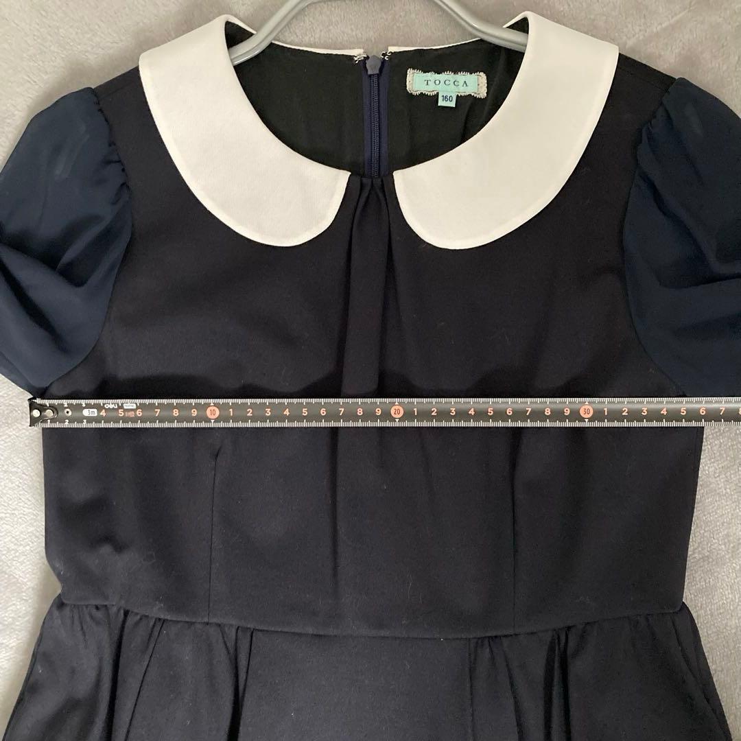 【美品】TOCCA　ネイビー リボンフォーマルワンピース 160