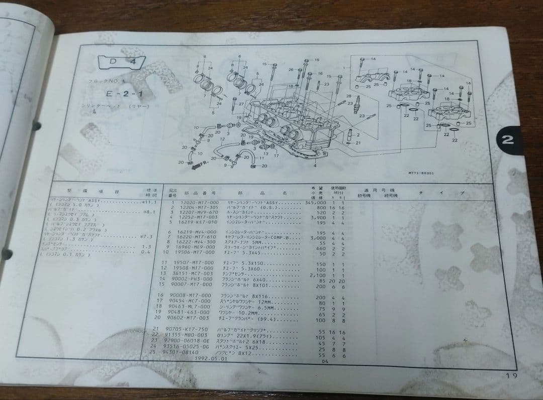 ホンダ　NR　NR750 サービスマニュアル