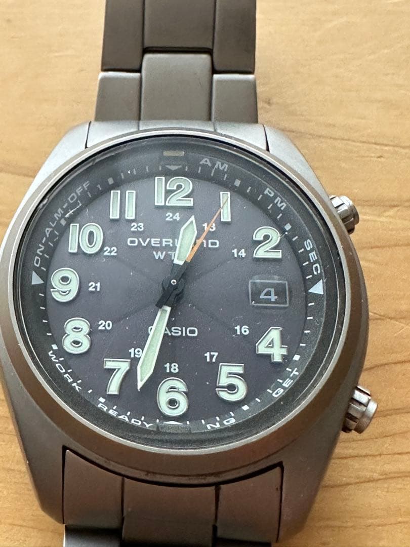 CASIO OVW-100TDJ オーバーランド　ソーラー電波時計　チタンバンド