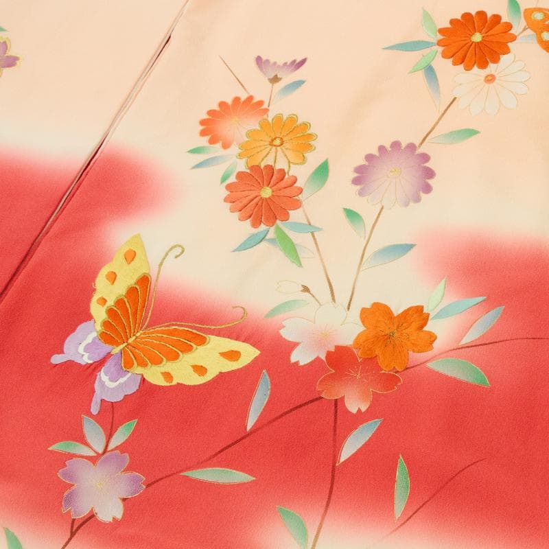 bunda新品お宮参り 産着 祝着　花紋入り京友禅染　豪華刺繍入り花鳥文