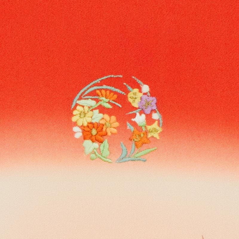 bunda新品お宮参り 産着 祝着　花紋入り京友禅染　豪華刺繍入り花鳥文