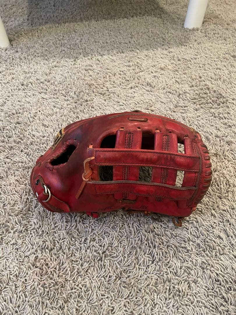 ZETT PROSTATUS 野球グローブ 赤 レザー 収納袋付き