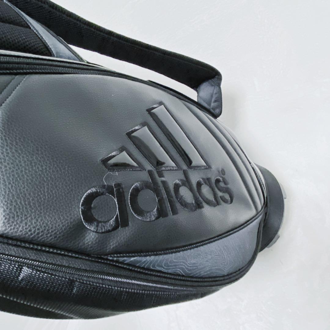 adidas アディダス　キャディバッグ　オールブラック　黒　ロゴ　9型　軽量