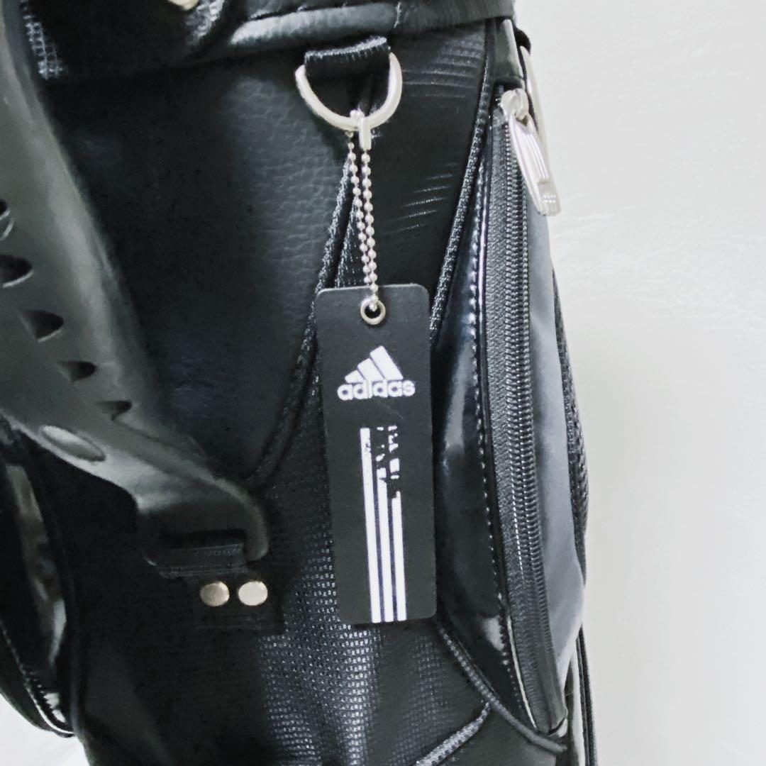 adidas アディダス　キャディバッグ　オールブラック　黒　ロゴ　9型　軽量