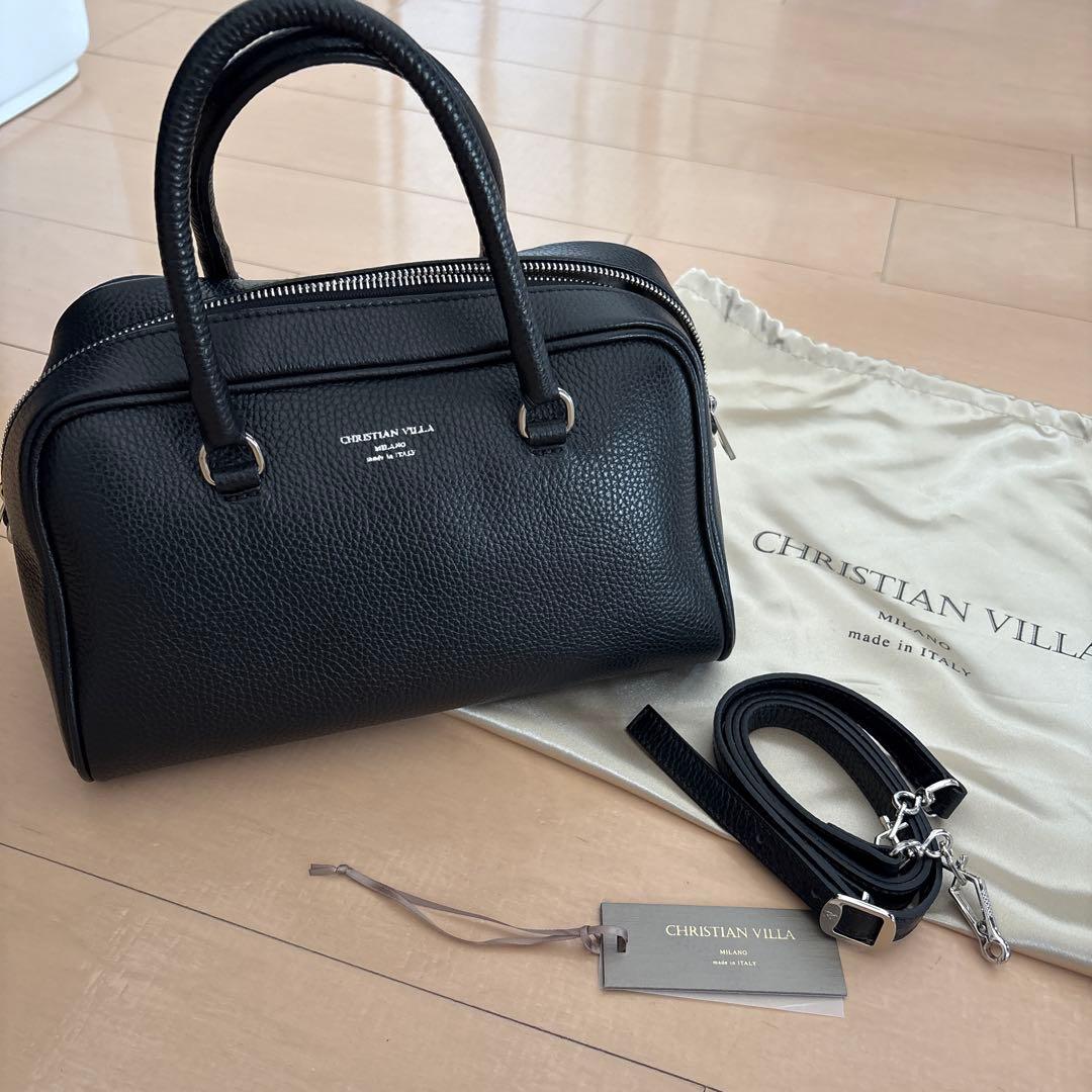 christian villa クリスチャンヴィラ ボストンバッグ ブラック
