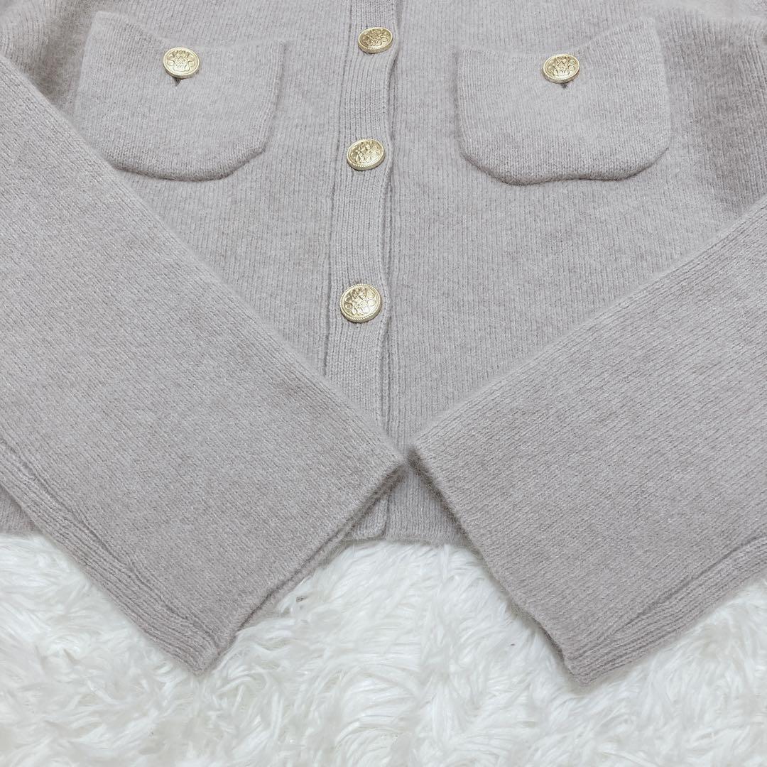 新品タグ付 スナイデル 今季 フォックスニットジャケット グレー 金ボタン