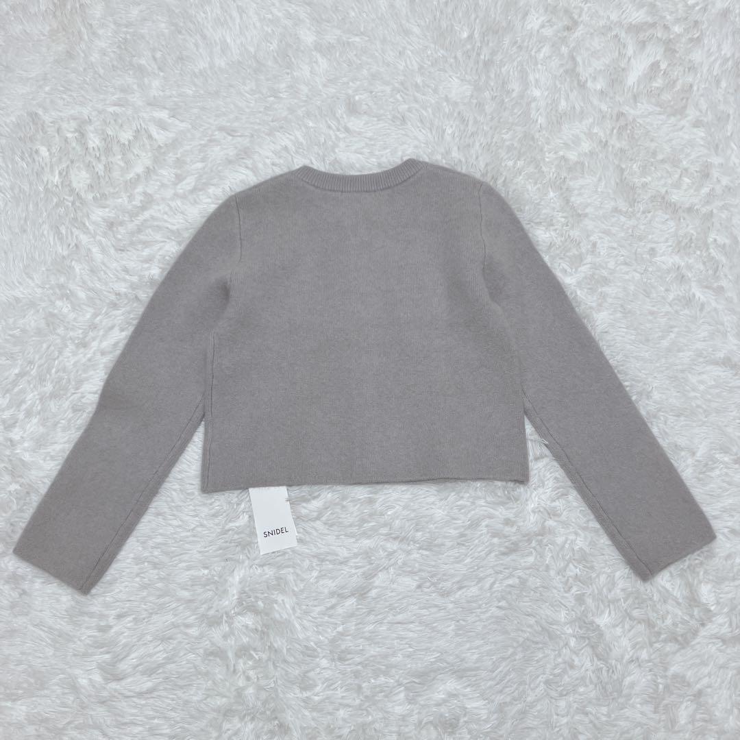 新品タグ付 スナイデル 今季 フォックスニットジャケット グレー 金ボタン