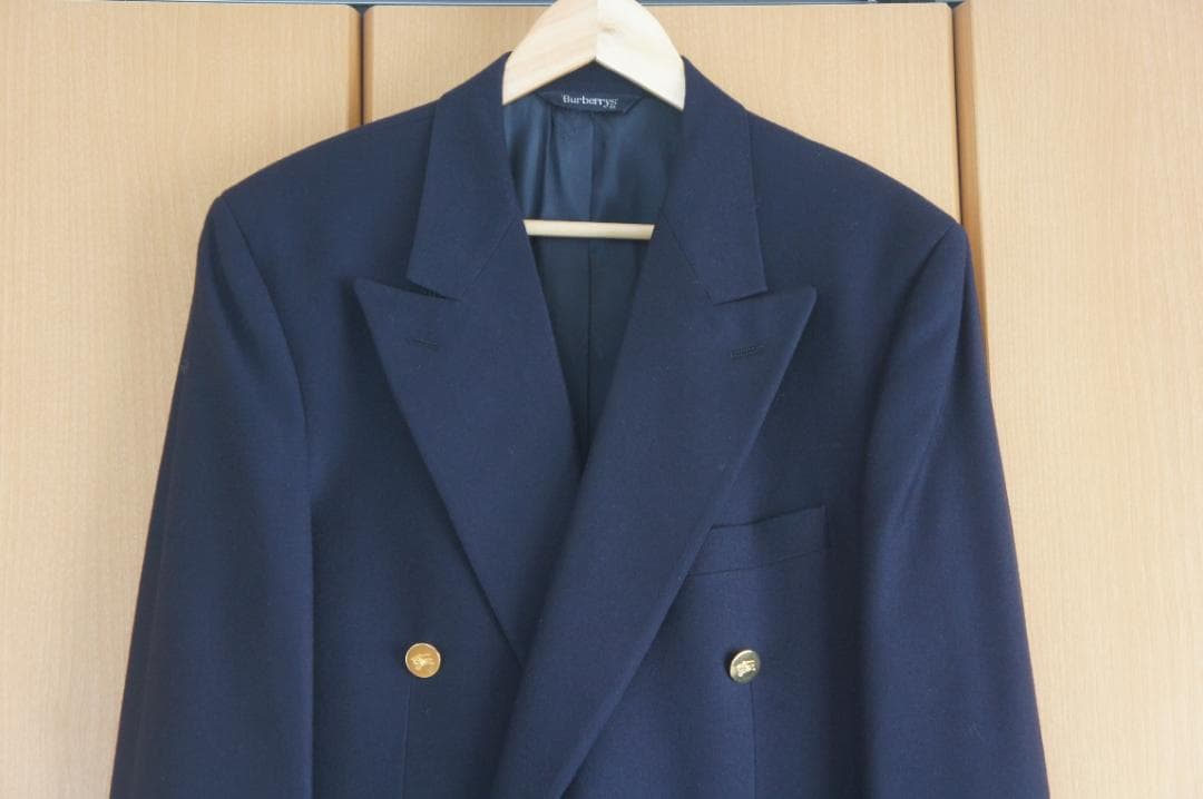 極美品 BURBERRYS バーバリー ダブルブレスト 紺ブレ 金ボタン