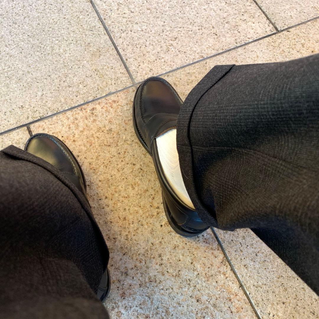 ATON グレンチェック ウールスラックス