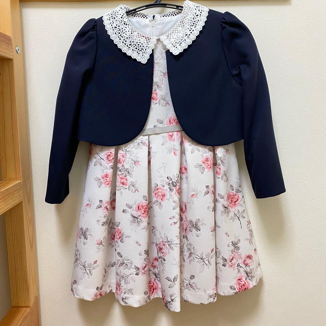 プティマイン　フォーマルドレス　入学式　結婚式　110 花柄　美品