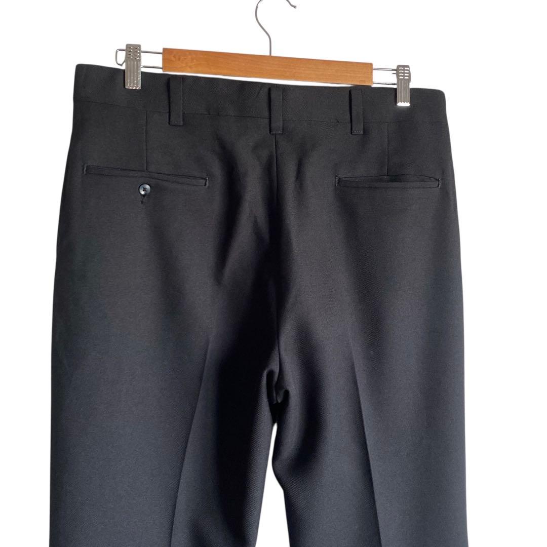 80s USA製　HAGGAR アクションスラックス ブラック w35相当 黒