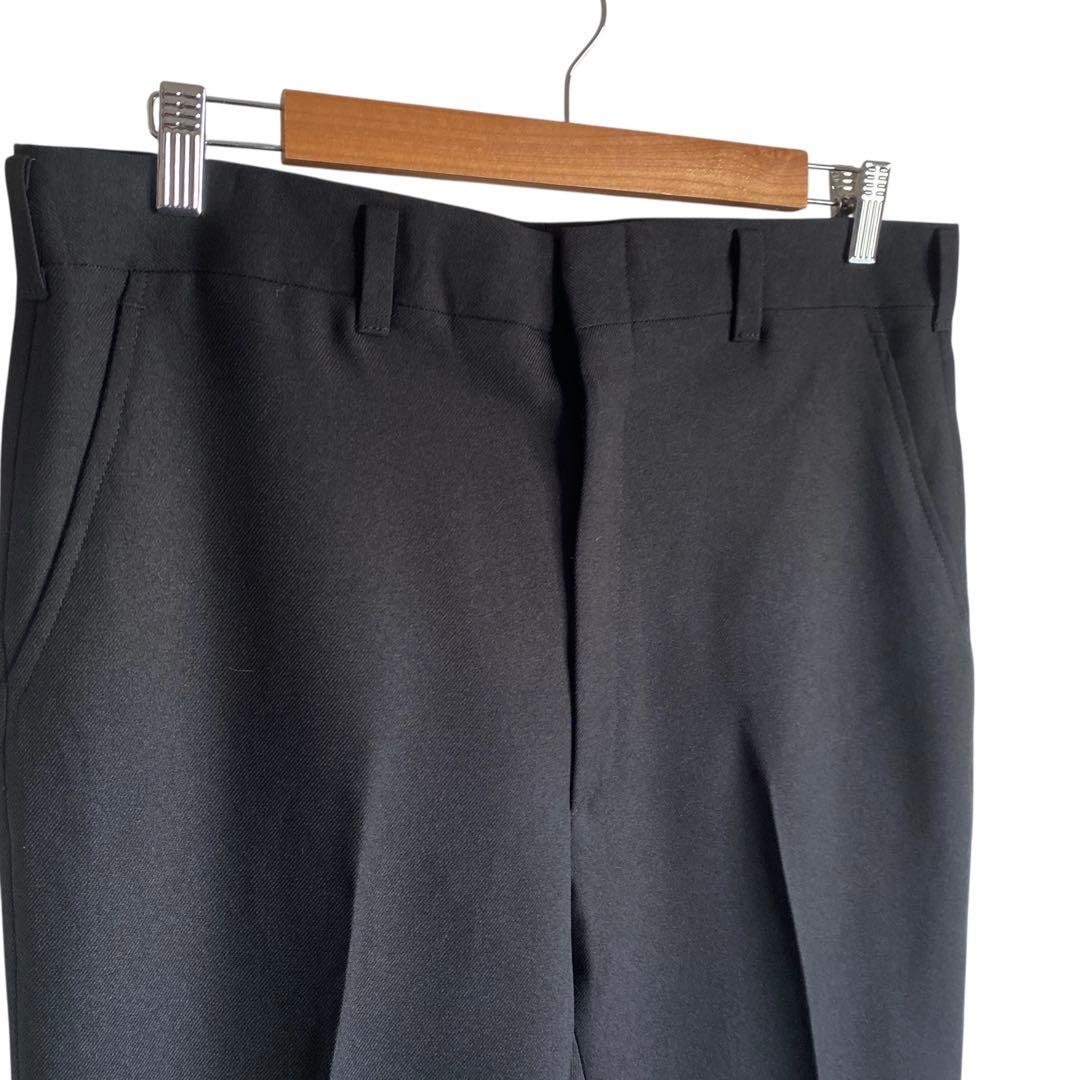 80s USA製　HAGGAR アクションスラックス ブラック w35相当 黒