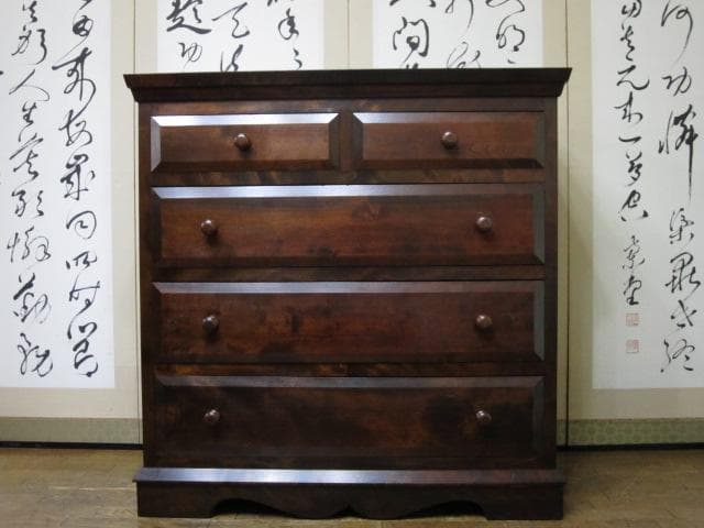 松本民芸家具 ミズメザクラ 無垢材 整理タンス 刻印有/チェスト/引き出し