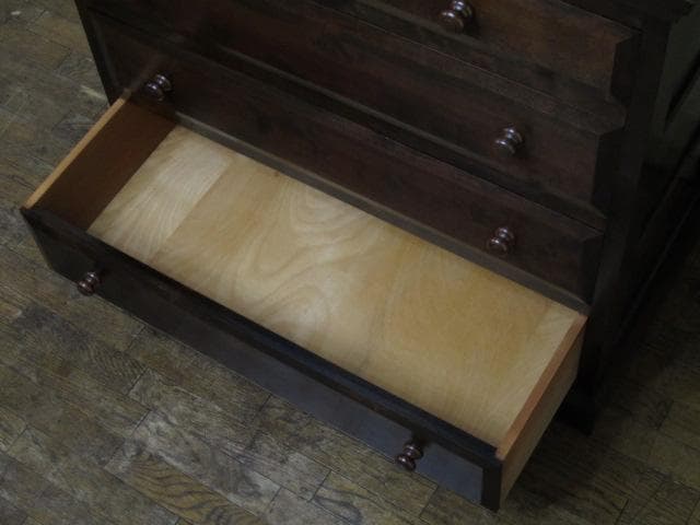 松本民芸家具 ミズメザクラ 無垢材 整理タンス 刻印有/チェスト/引き出し