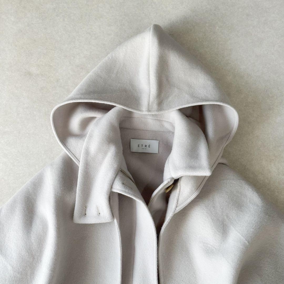 人気　ETRE TOKYO フーディストールコクーンショートコート　S エトレ