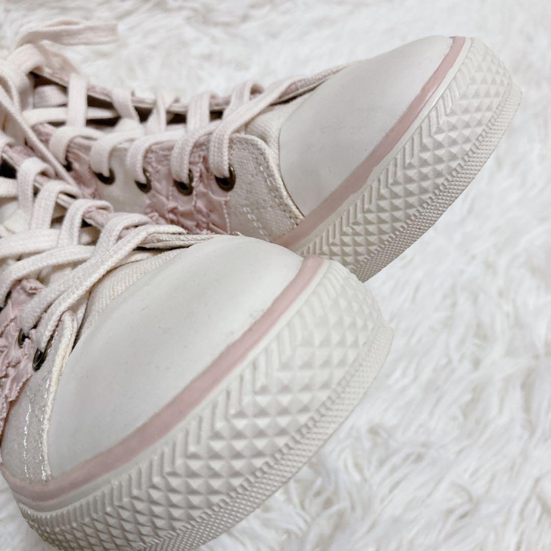 【希少】ピンクハウス フリルハイカットスニーカー ピンク 23.5