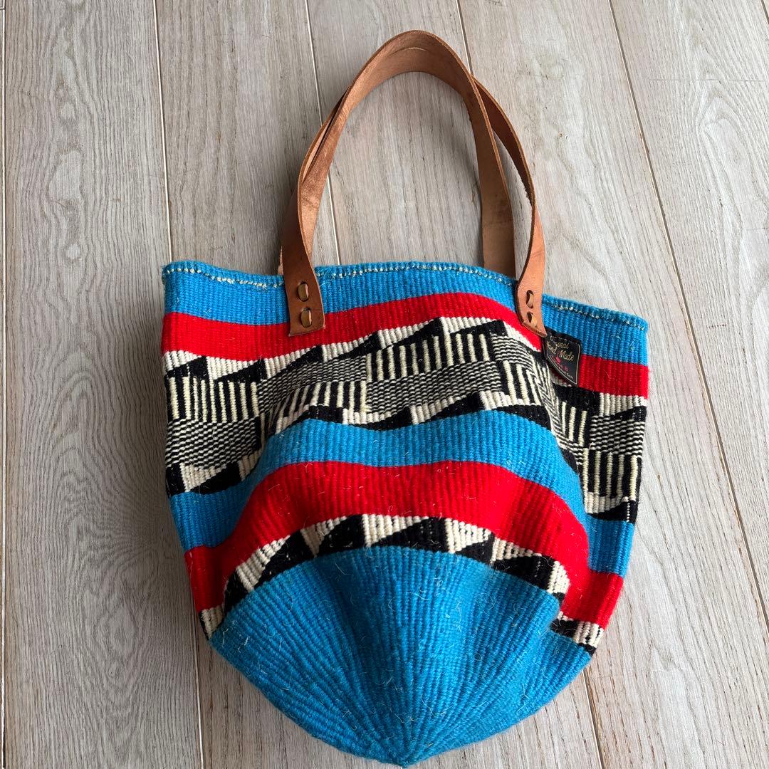 Ruise B ケニア　オリジナルバッグ幾何学模様　チャック付きサイザルバッグ