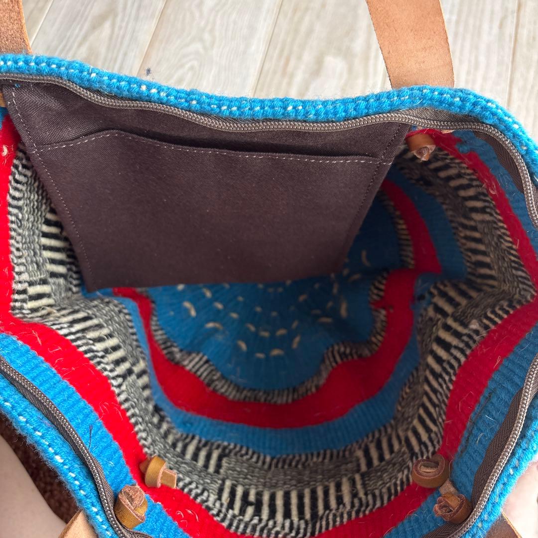 Ruise B ケニア　オリジナルバッグ幾何学模様　チャック付きサイザルバッグ