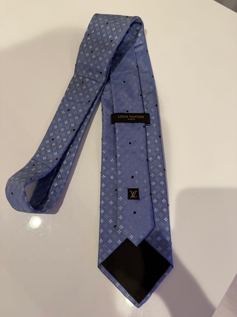 Louis Vuitton シルク ネクタイ 青