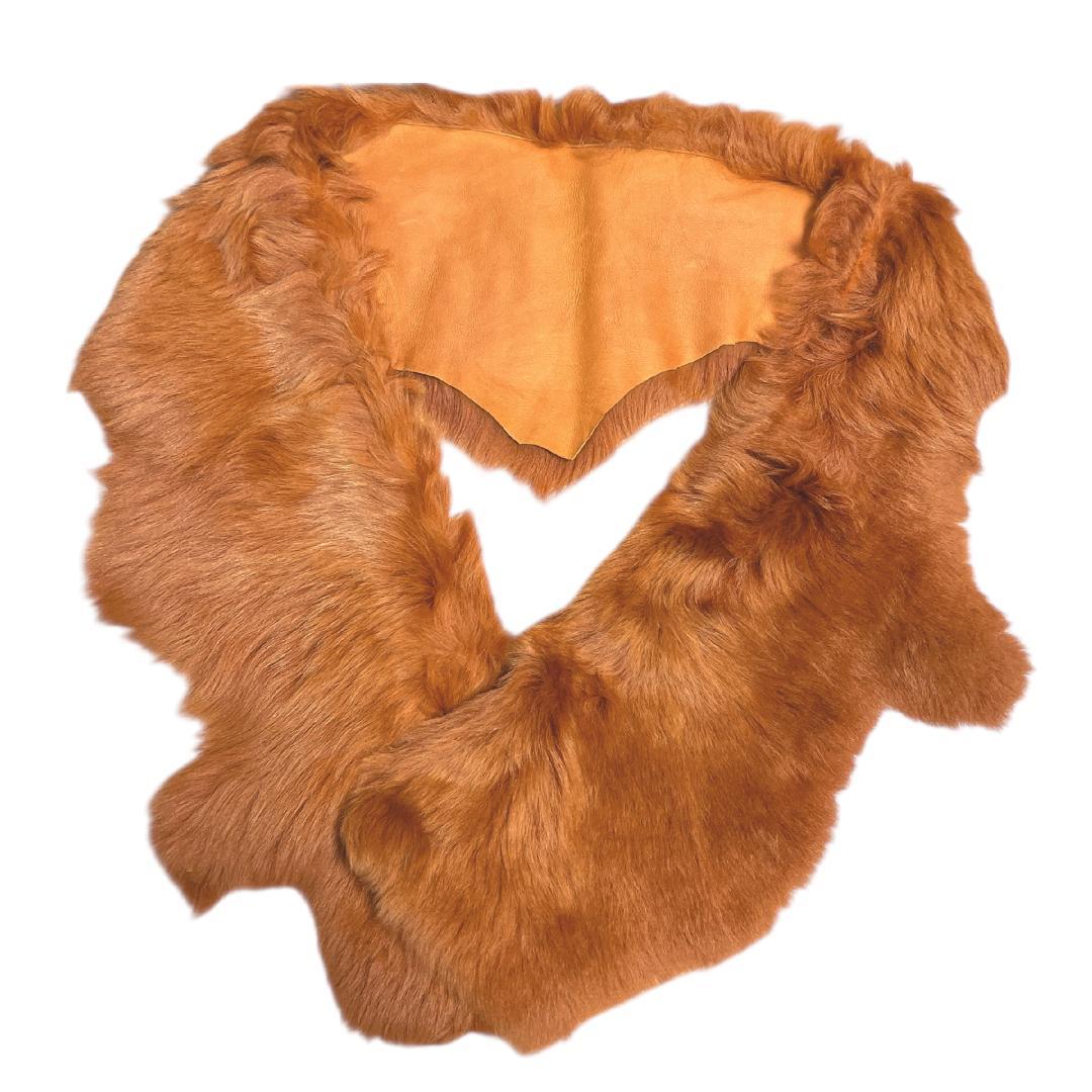 新品 カールドノヒュー ムートンマフラー ストール AMBER オレンジブラウン