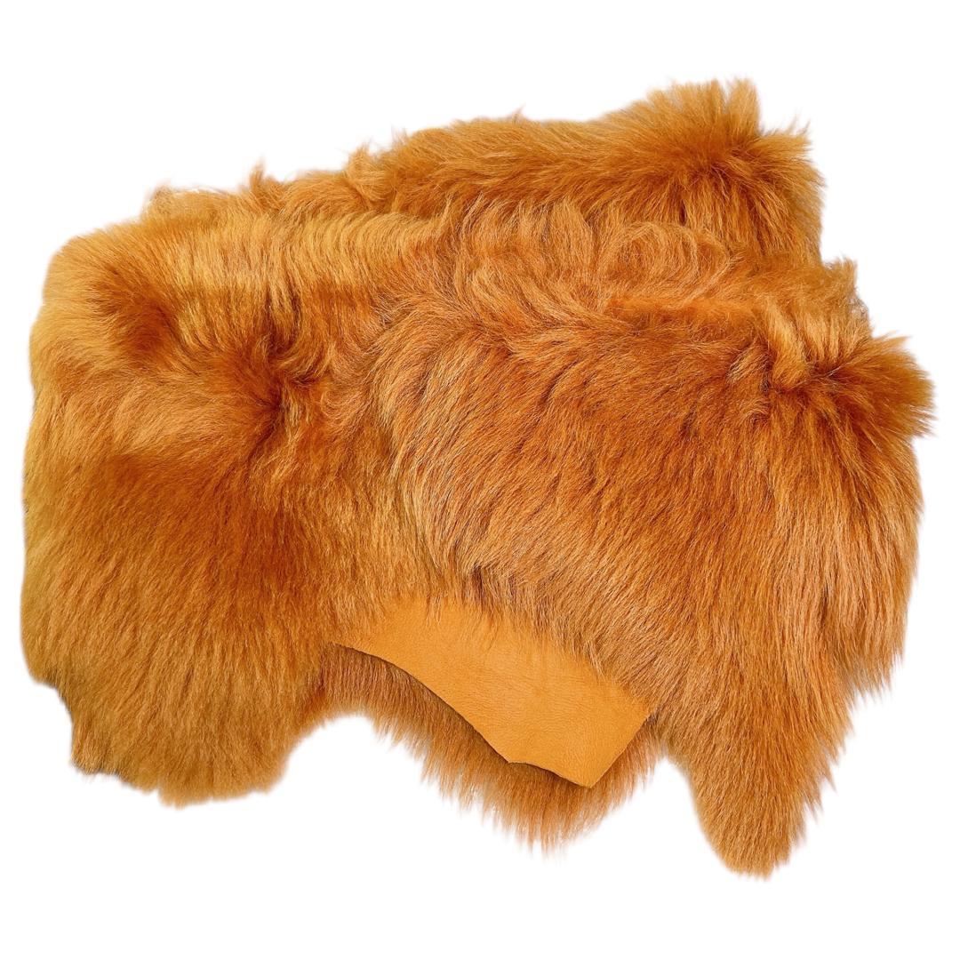 新品 カールドノヒュー ムートンマフラー ストール AMBER オレンジブラウン