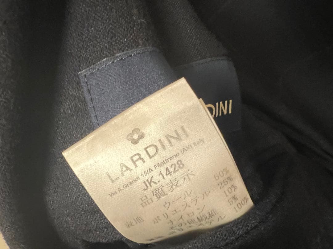 LARDINI ダークブルー　ウィンドーペン柄　テーラードジャケット
