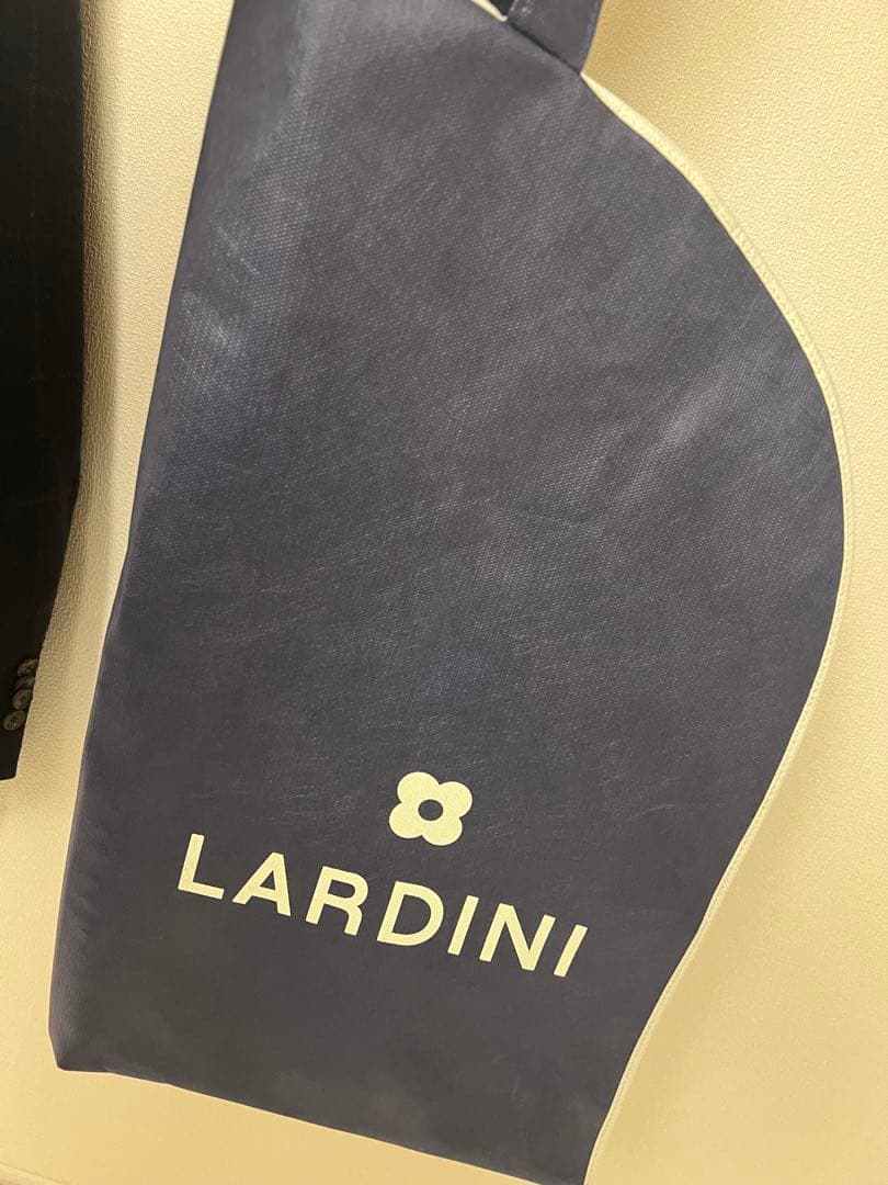 LARDINI ダークブルー　ウィンドーペン柄　テーラードジャケット