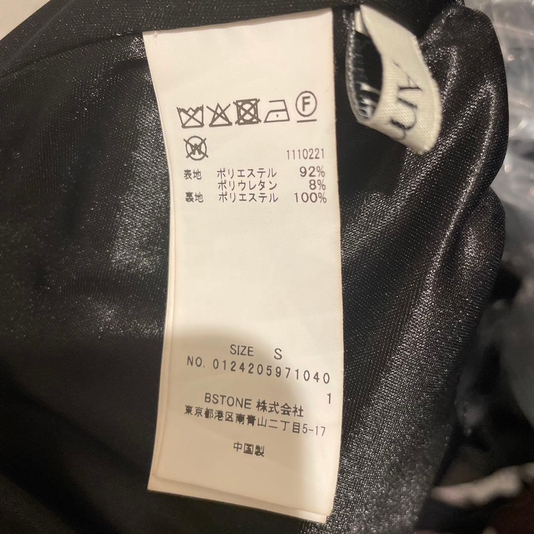 Ameri BACK OPEN PEARL VELOUR DRESS ブラックS