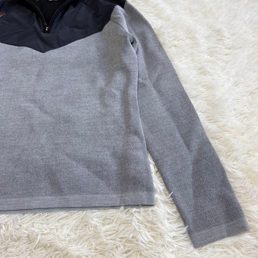 【デサントゴルフ】ハーフジップ ニット 肉厚 グレー Lサイズ レディース