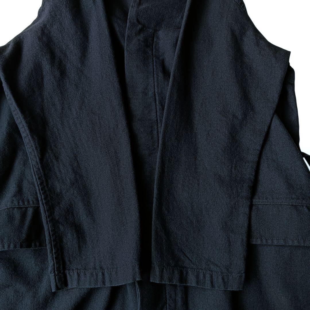 【プランテーション】コットンウール比翼ロングコート ワンピース ネイビー