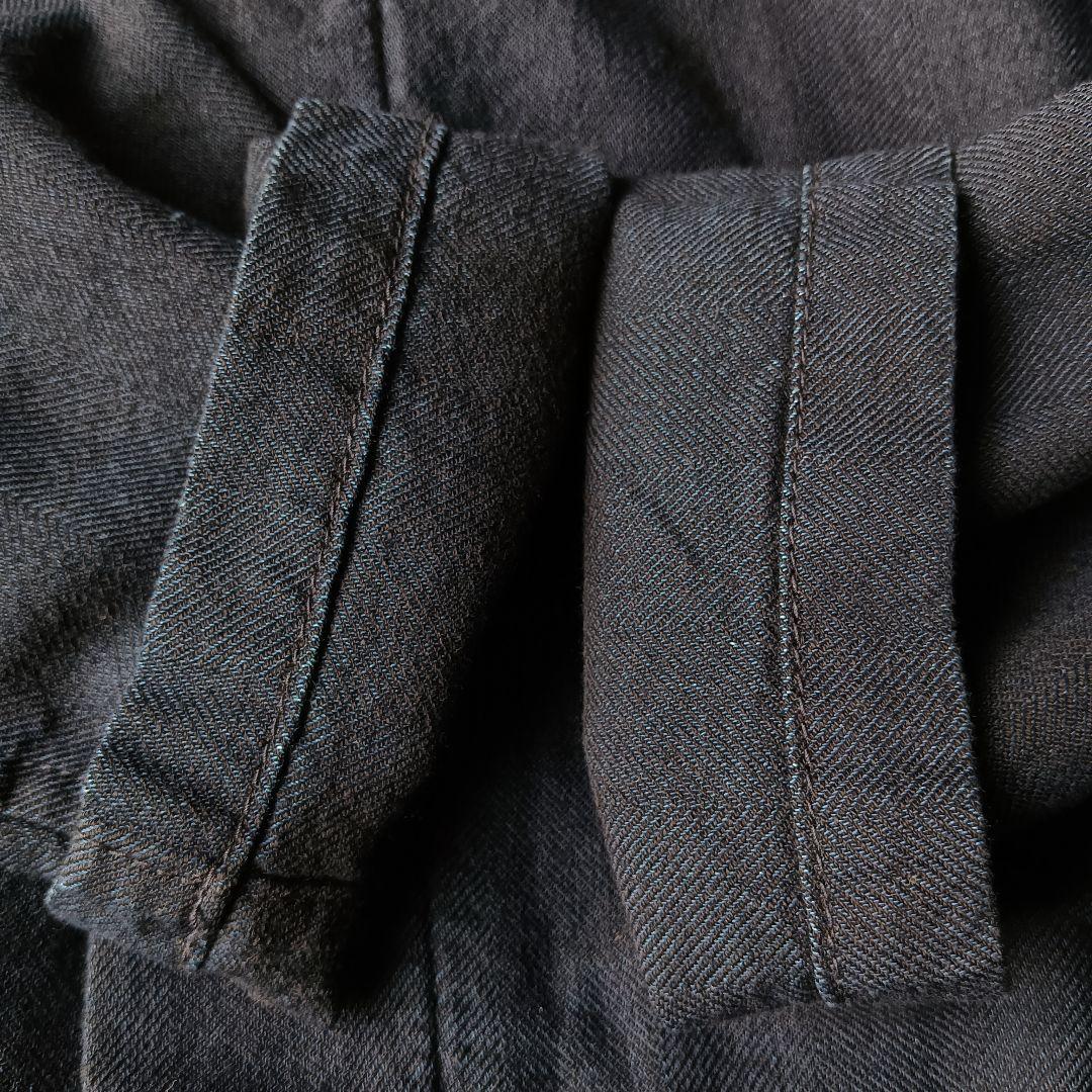 【プランテーション】コットンウール比翼ロングコート ワンピース ネイビー