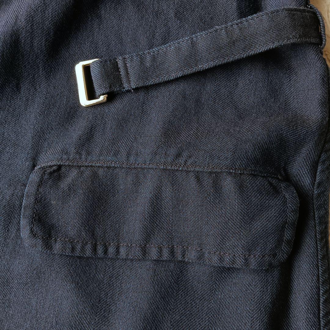 【プランテーション】コットンウール比翼ロングコート ワンピース ネイビー