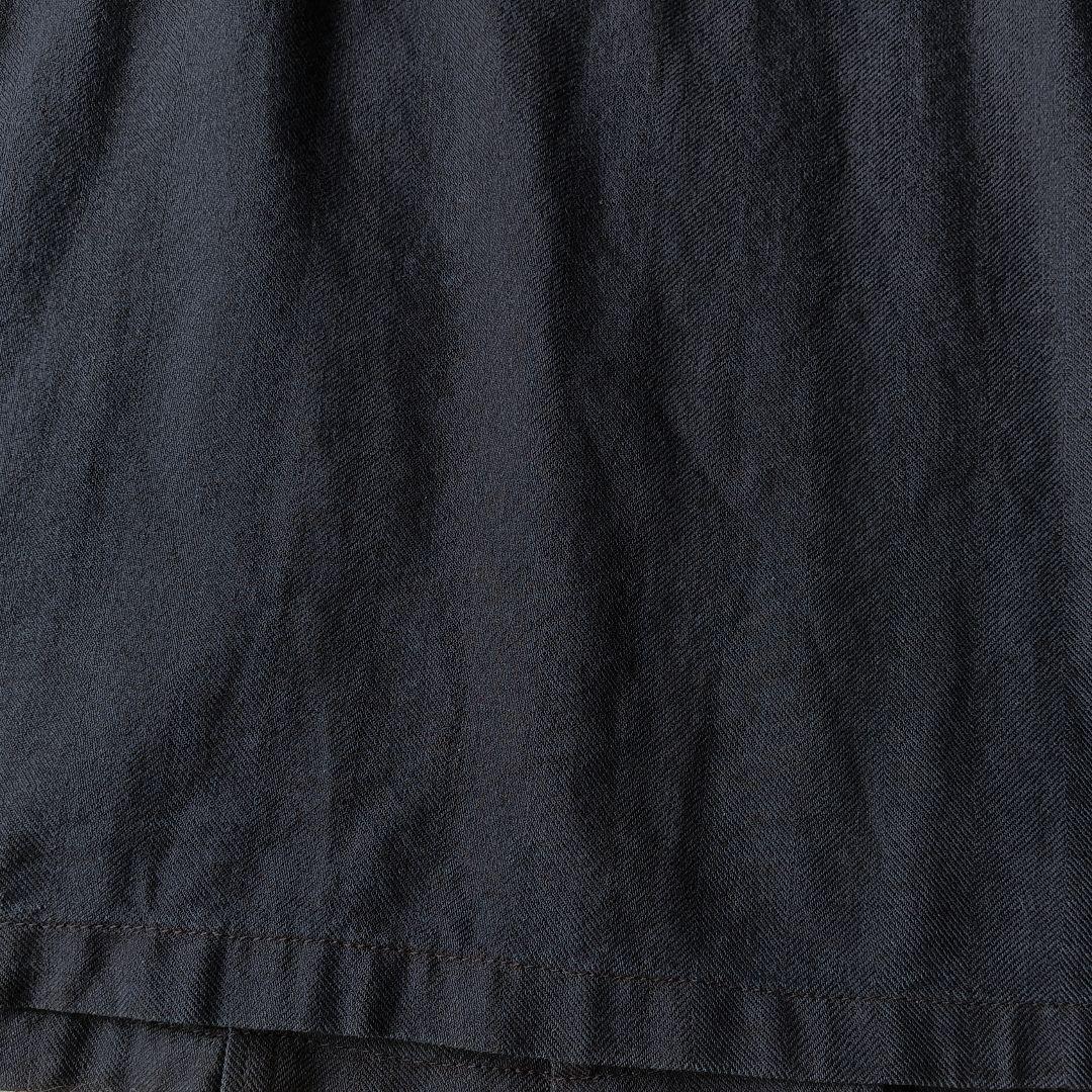 【プランテーション】コットンウール比翼ロングコート ワンピース ネイビー