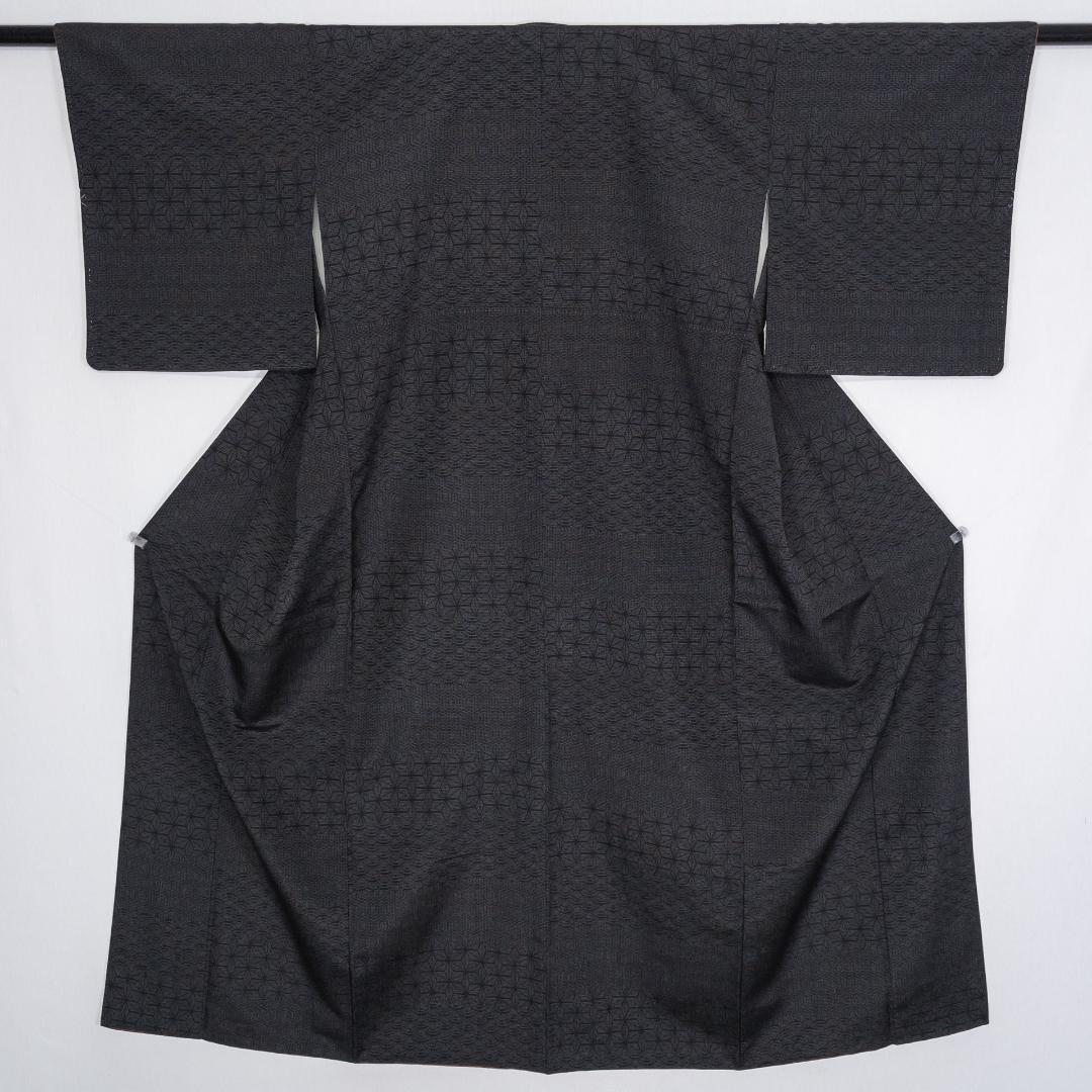 ふくちゃん R8SK113 本塩沢 紬 やまだ織 しつけ糸 麻の葉 正絹