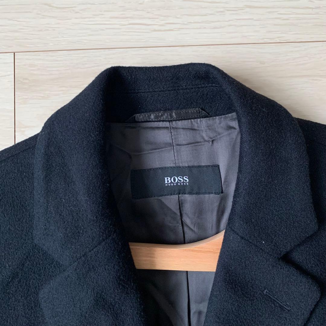 美品　HUGO BOSS チェスターコート　カシミヤ　ブラック　50