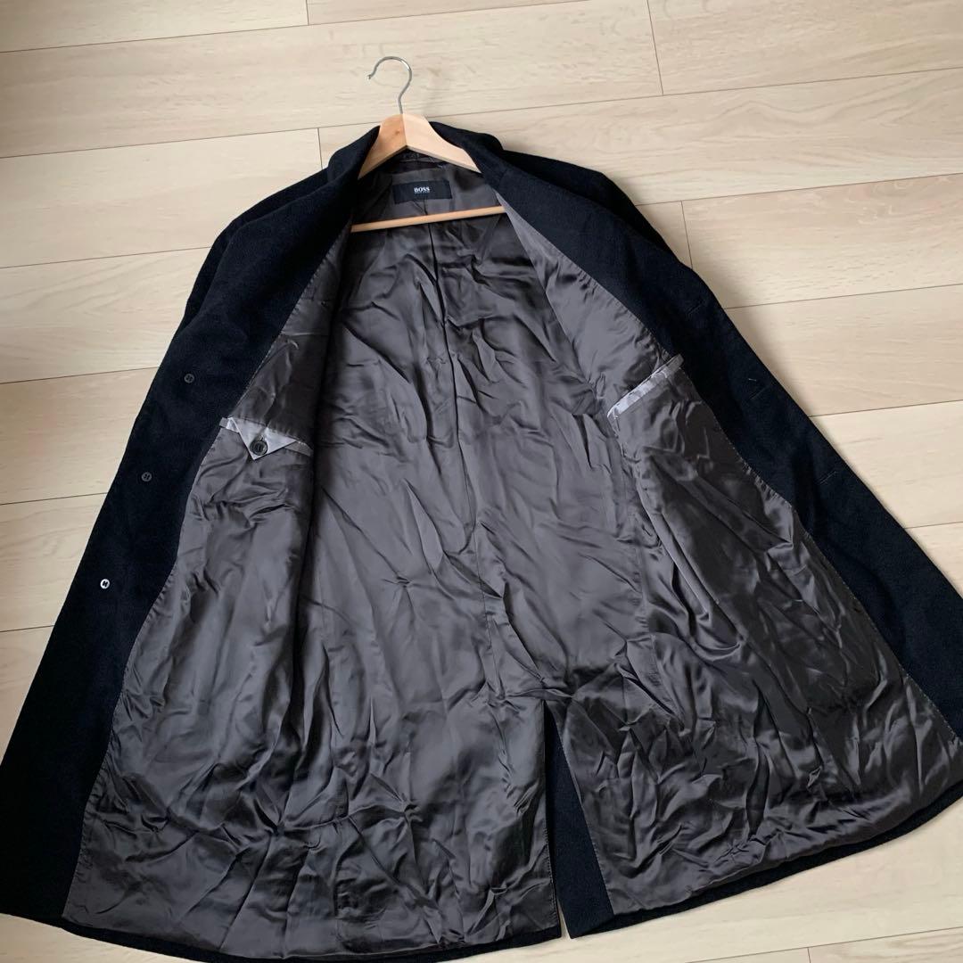 美品　HUGO BOSS チェスターコート　カシミヤ　ブラック　50